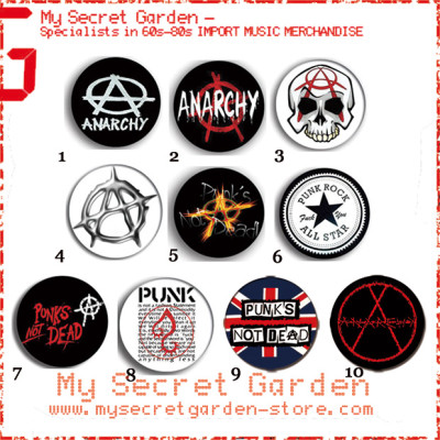 Punk, Anarchy Logo - Pinback Button Badge Set  ( or Hair Ties / 4.4 cm Badge / Magnet / Keychain Set )